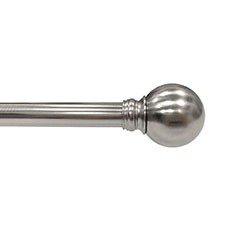 SET DE CORTINERO AJUSTABLE SIMPLE ESTILO BOLA DE 182 A 365 CM PLATA NÍQUEL CEPILLADO
