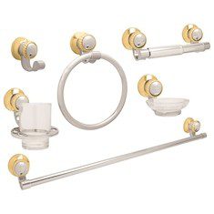 JUEGO DE ACCESORIOS PALMIRA PARA BAÑO DE ZINC 6 PIEZAS
