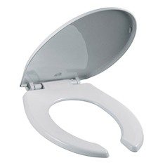 ASIENTO PARA BAÑO PLÁSTICO REDONDO BLANCO FRENTE ABIERTO BEMIS