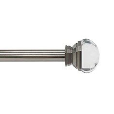 SET DE CORTINERO AJUSTABLE SIMPLE ESTILO CUADRADO DE CRISTAL DE 182 A 365 CM PLATA NÍQUEL CEPILLADO