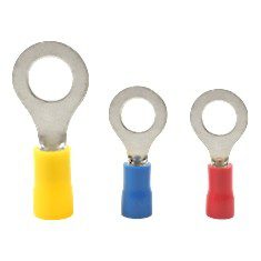 TERMINALES AISLADAS TIPO ANILLO CALIBRE 14, 12 Y 10 AWG VARIOS COLORES DROF 12 PIEZAS