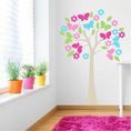 VINIL GRANDE NIÑA ÁRBOL CON FLORES Y MARIPOSAS