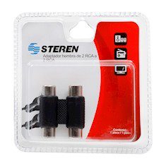 ADAPTADOR DE 2 JACKS A 2 JACKS NEGRO