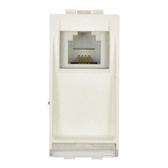 TOMA DE TELÉFONO 4 HILOS PLÁSTICO BLANCO