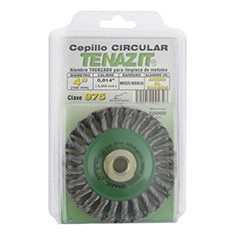 CEPILLO CIRCULAR DE ALAMBRE TRENZADO 4 PULGADAS VERDE