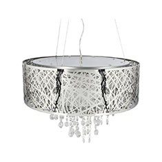 CANDIL DE CRISTAL CROMO 9 LUCES AMARILLAS