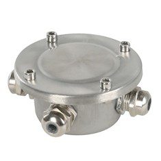 CAJA ELÉCTRICA CON 3 CONECTORES ACERO INOXIDABLE