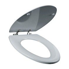 ASIENTO PARA BAÑO MADERA ALARGADO BLANCO FRENTE CERRADO BEMIS