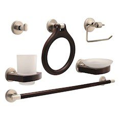 JUEGO DE ACCESORIOS DALENA PARA BAÑO DE ZINC 6 PIEZAS