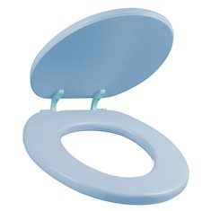 ASIENTO PARA BAÑO ACOLCHADO REDONDO AZUL FRENTE CERRADO BEMIS