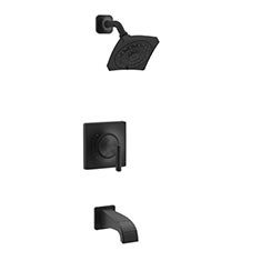 JUEGO DE REGADERA Y LLAVE PARA TINA KATUN NEGRO MATE