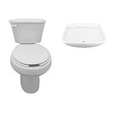 PAQUETE SANITARIO DICA 2 PIEZAS REDONDO 4.8 L BLANCO INCLUYE LAVABO