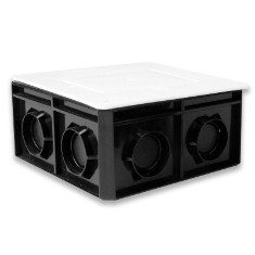 CAJA CON TAPA 3/4 PULGADAS NEGRA POLIFLEX