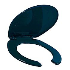 ASIENTO PARA BAÑO PLÁSTICO REDONDO VERDE FRENTE ABIERTO BEMIS