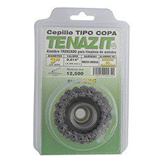 CEPILLO TIPO COPA DE ALAMBRE TRENZADO DE 3 PULGADAS