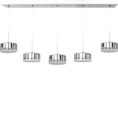 COLGANTE PENDRAGON QUINTUPLE 40 WATTS 80 CM PLATA PARA INTERIOR