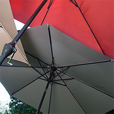 SOMBRILLA INCLINABLE GRIS 240 X 274 CM DE POLIÉSTER Y ACERO