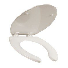 ASIENTO PARA BAÑO MADERA ALARGADO HUESO FRENTE CERRADO BEMIS