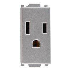 CONTACTO SENCILLO ALPHA 127/250 VOLTS 15 AMPERES PLATA ESTÉVEZ