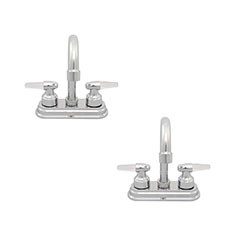 JUEGO DE DOS LLAVES MEZCLADORAS CON GRIFO PARA LAVABO CROMO MANCHESTER