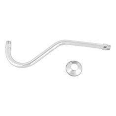 BRAZO LARGO DE LATÓN PARA REGADERA Y CHAPETÓN DE 39 CM PLATA