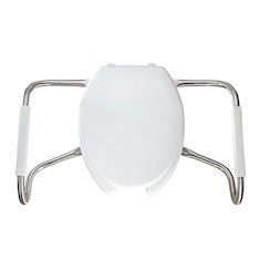 ASIENTO PARA BAÑO PLÁSTICO ALARGADO CON BRAZOS DE ACERO INOXIDABLE BEMIS