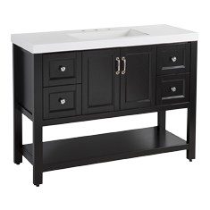 MUEBLE PARA BAÑO CATALINA NEGRO CON LAVABO 93.21 X 123.19 X 55.88 CM DE PISO