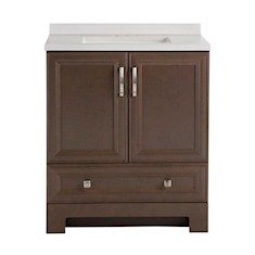 GABINETE PARA BAÑO CORDOVA CAFÉ CON LAVABO 95.2 X 77.4 X 47.6 CM DE PISO