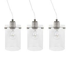 COLGANTE LINEAL EN NÍQUEL CEPILLADO CON 3 LUCES CÁLIDAS