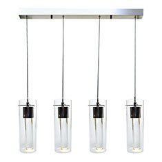 LUMINARIO LED MODERNO CROMADO CON 4 LUCES CÁLIDAS