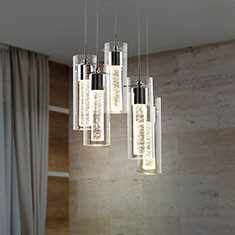 LÁMPARA DE TECHO LED 34.8 X 220.27 CM PLATA