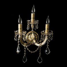 ARBOTANTE DE PARED MA THERESA PARA INTERIOR 3 LUCES DORADA