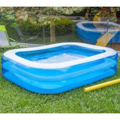 ALBERCA INFLABLE RECTANGULAR 450 L PARA 3 NIÑOS 201 X 150 CM