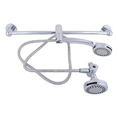 KIT DE REGADERA DE PARED PLATA CON MASAJE COMBINADO GLACIER BAY 3 PIEZAS