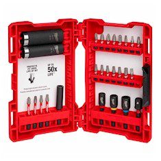 JUEGO DE PUNTAS SHOCKWAVE MILWAUKEE ACERO 26 PIEZAS