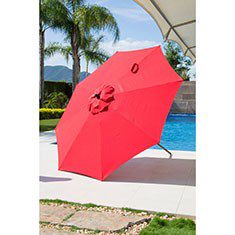 SOMBRILLA INCLINABLE ROJA 240 X 274 CM DE POLIÉSTER Y ACERO