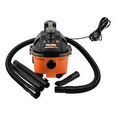 ASPIRADORA SECO-MOJADO DE 4 GALONES Y DE 5.0 HP DE POTENCIA. INCLUYE FILTRO, MANGUERA Y ACCESORIOS.