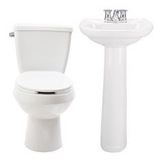 PAQUETE SANITARIO URBAN 2 PIEZAS ALARGADO 3.9 L BLANCO INCLUYE TAZA, TANQUE, LAVABO Y PEDESTAL