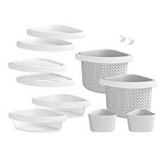 KIT DE REPISAS PARA DUCHA STERLING STORE 12 PIEZAS PLÁSTICO BLANCO