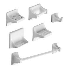 JUEGO DE ACCESORIOS CERÁMICA 6 PIEZAS BLANCO