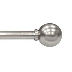 SET DE CORTINERO AJUSTABLE SIMPLE ESTILO BOLA DE 120 A 210 CM PLATA NÍQUEL CEPILLADO