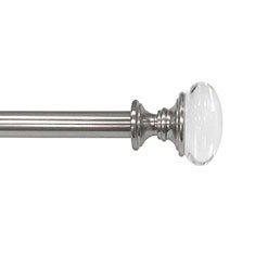 SET DE CORTINERO AJUSTABLE SIMPLE ESTILO KNOB DE 167 A 304 CM PLATA NÍQUEL CEPILLADO