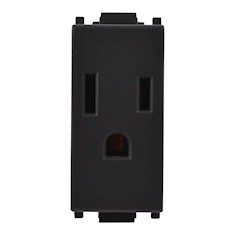 CONTACTO SENCILLO ALPHA 127/250 VOLTS 15 AMPERES NEGRO ESTÉVEZ